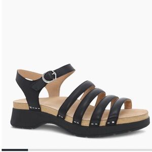 Dansko Black Roxie Sandals, Size 39, New without Tag